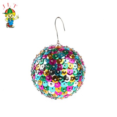 Glass christmas ball with fancy sequin decoration glass ball ornament christmas sequins foam ball